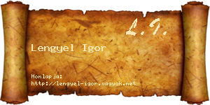 Lengyel Igor névjegykártya
